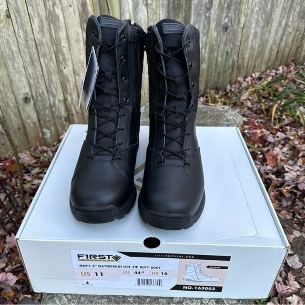 First Tactical Men’s 8” Waterproof Side Zip Duty Boots - Size 11 (NWT) - Picture 2 of 15